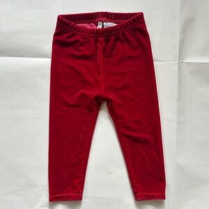 Janie and Jack Red Velour Holiday Leggings 12-18m